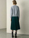 A-Line Pleated Midi Skirt