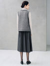 Pleated A Line Midi Skirt