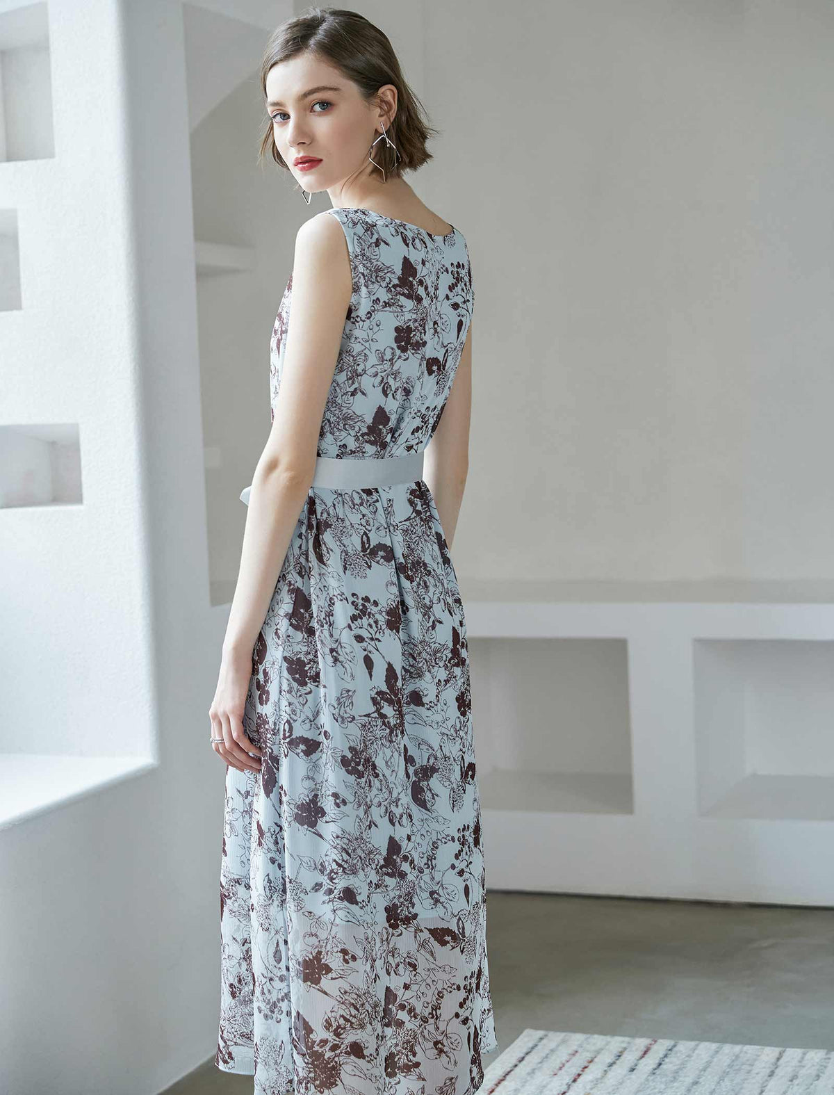 Chiffon Floral Sleeveless Dress