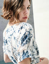 Crew Neck Printed Short Sleeve Chiffon Top