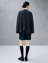 Wool Blend Polka Dot V-Neck Cropped Cardigan