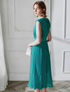 Pleated Sleeveless Midi Dress