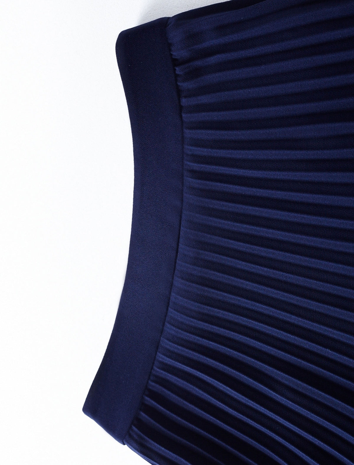 Navy High Waist Pleated Midi Skirt