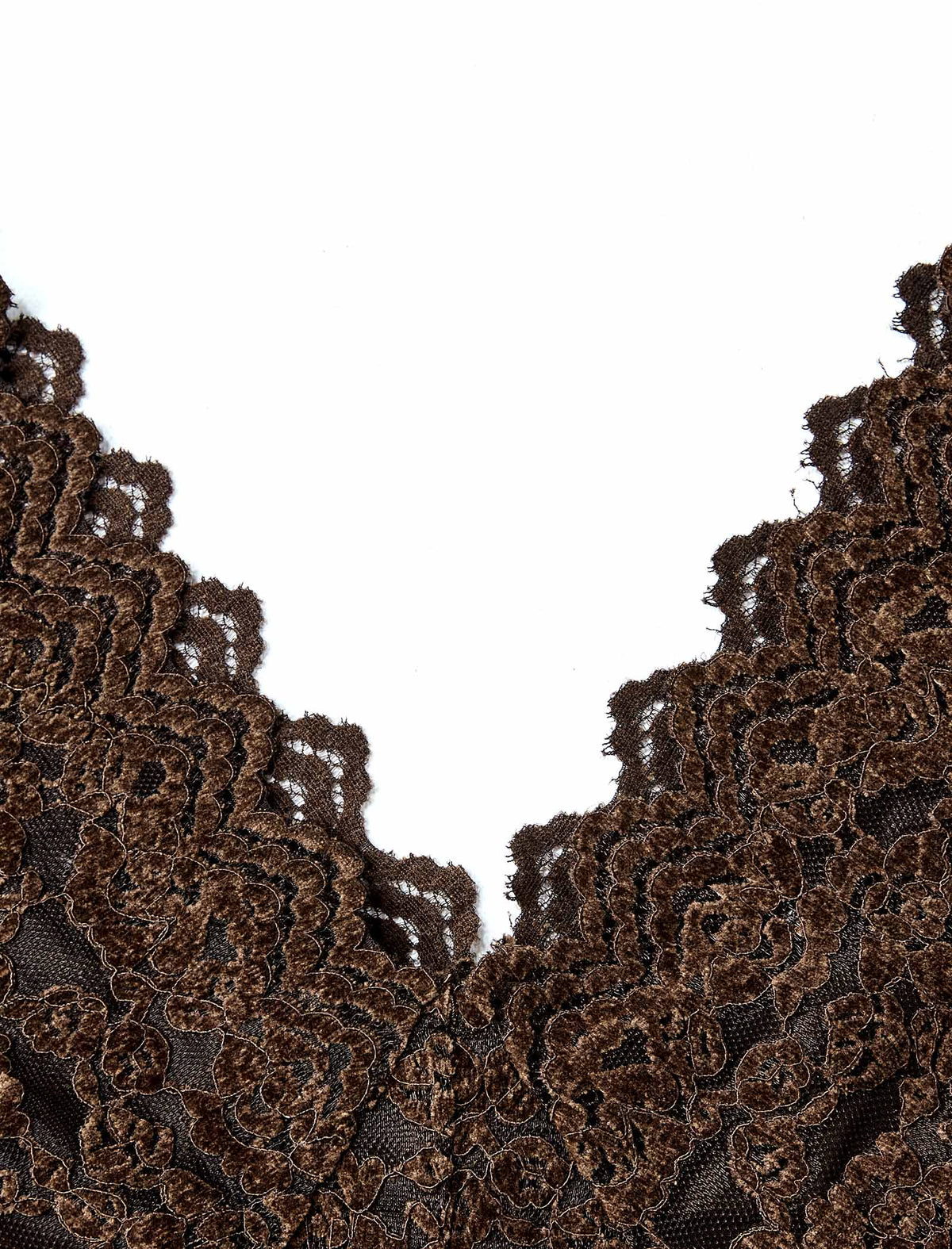 Brown Lace Long Sleeve Midi Dress