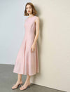 Tencel Linen Sleeveless A-Line Skater Midi Dress