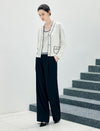 Contrast-Trim Scoop-Neck Knit Vest