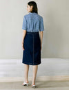 V-Neck Short Sleeve Polo Knit Top