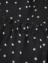 Chiffon Black Polka Dot Tiered Midi Skirt