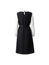 Colorblock Collared Long Sleeve Belted Dress