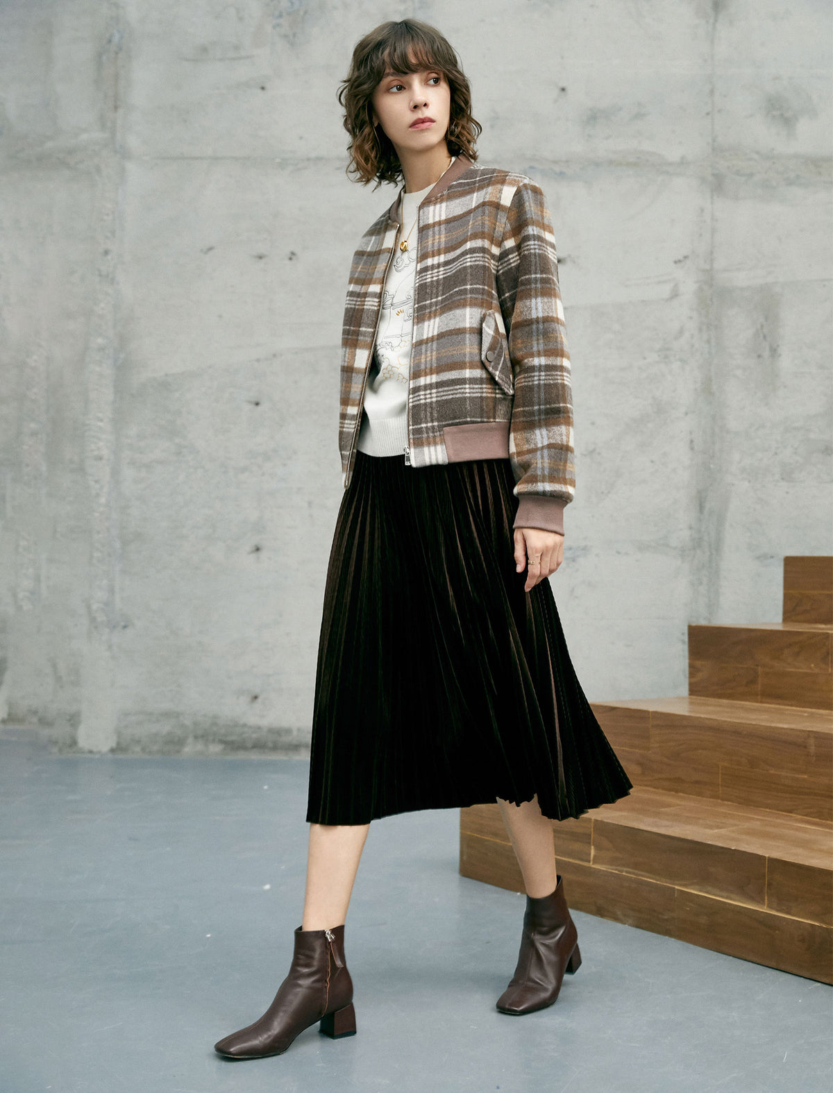 Wool Blend Cropped Jacket