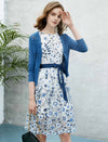 Lace Floral Waist-Cinched Sleeveless Dress