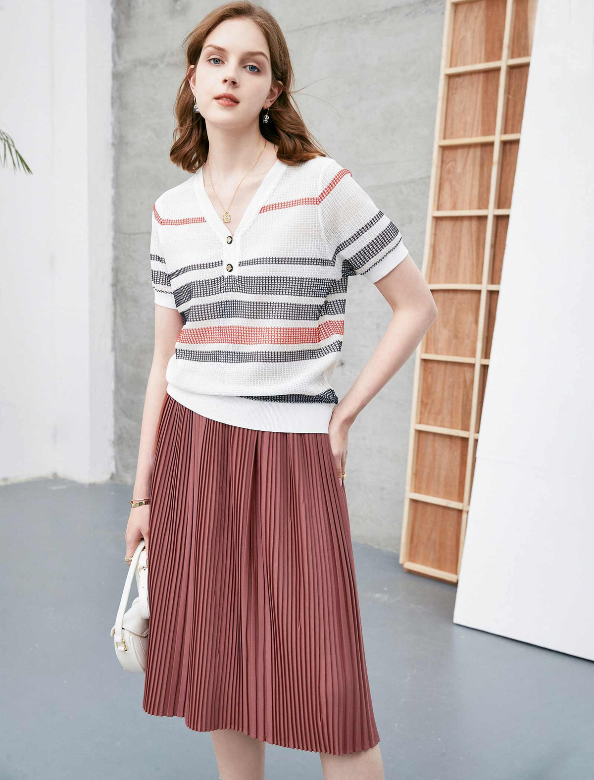 Minimal Pleated A-Line Skirt