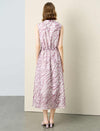 Mauve Zebra Print Sleeveless Midi Dress