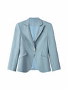 Light Sky Blue Single Button Tailored Blazer