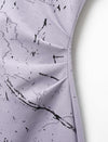 Lilac Marble Print Slit Midi Dress