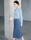Ruffled Mock Neck Textured Blouse