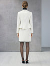 Wool Blend Stand-Collar Zip-Front Peplum Jacket