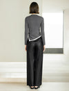 Colorblock Long Sleeve Layered-Look Asymmetric Split-Hem Top