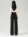 High‑Waist Solid Wide‑Leg Trousers