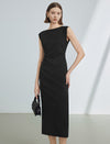 Boat Neck Midi Dress