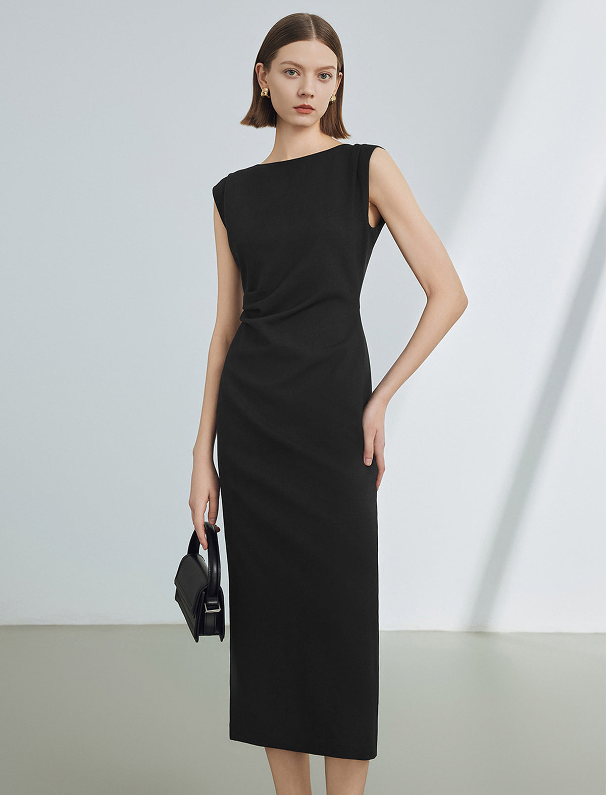Boat Neck Midi Dress