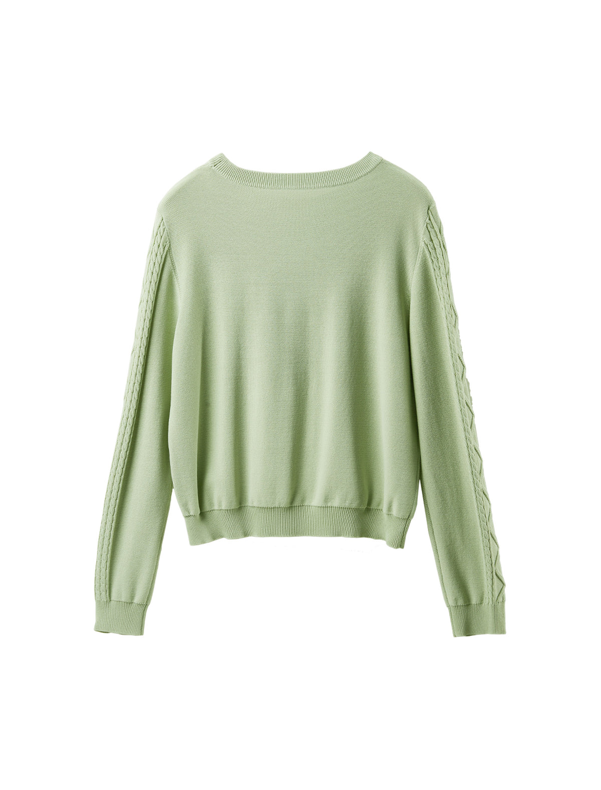 Crew Neck Cable Knit Pullover Sweater