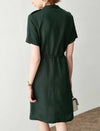 Utility Drawstring Waist Shirt Dress