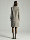 Quilted Notched-Lapel Pocket Padded Coat