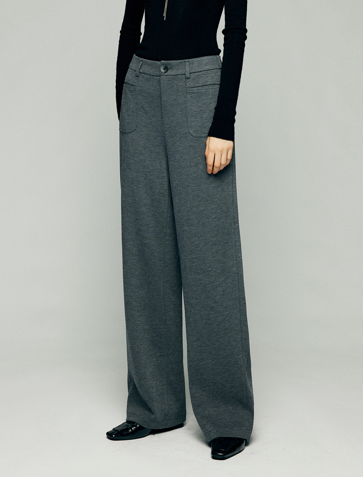 High-Waist Pocket Straight-Leg Pants