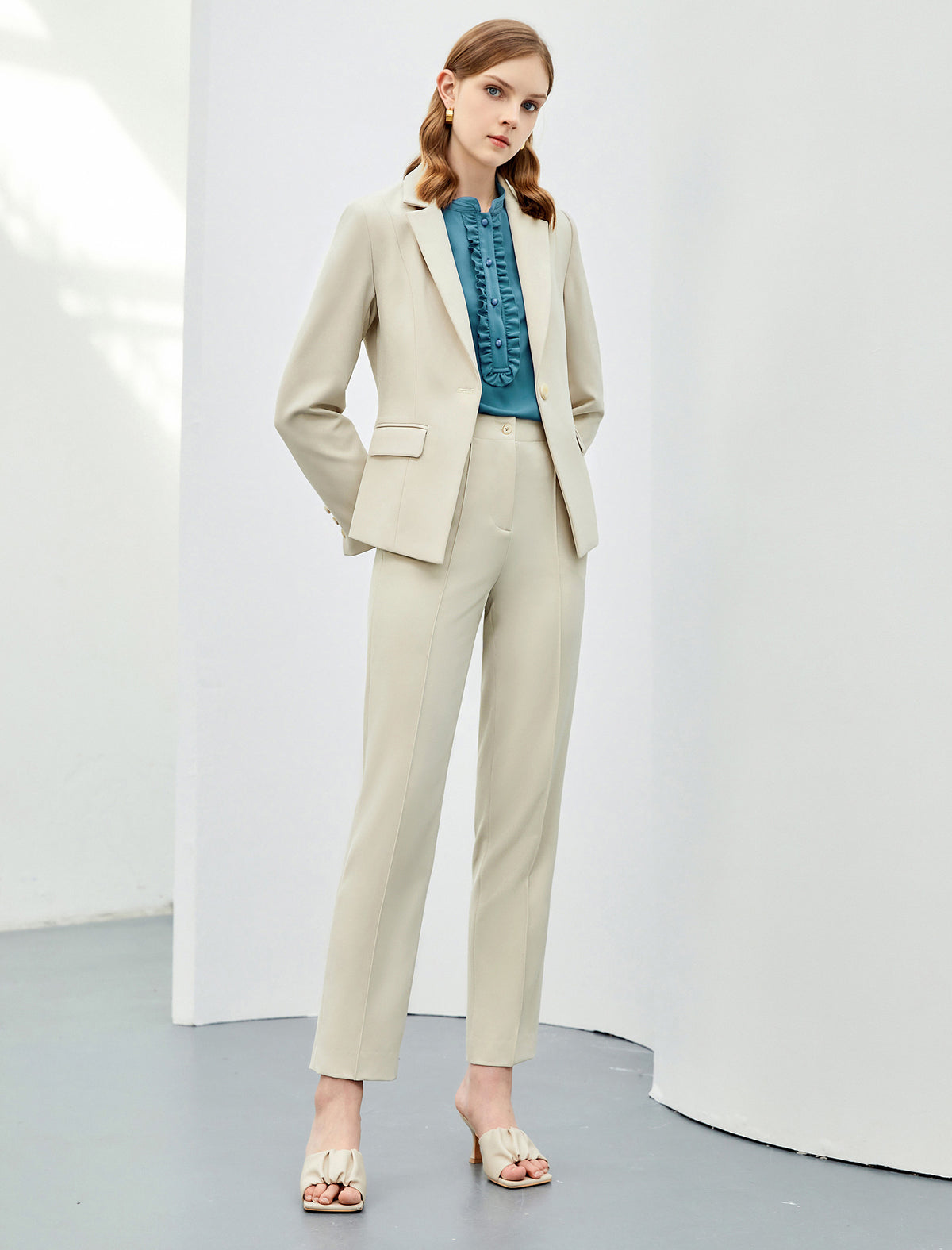 Classic Refined Button-Front Blazer