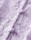 Lace V-Neck Ruffle Detail Puff Sleeve Top