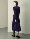 Mock Neck Velvet Midi Dress