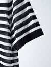 Striped V-Neck Short Sleeve Knit Top