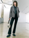 Wool Blend Zip-Front Cropped Jacket