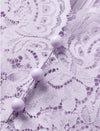 V-Neck Lilac Lace Midi Dress