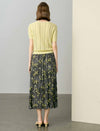 Floral Pleated Midi Skirt