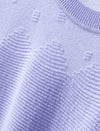 Lavender Scalloped Short Sleeve Knit Top