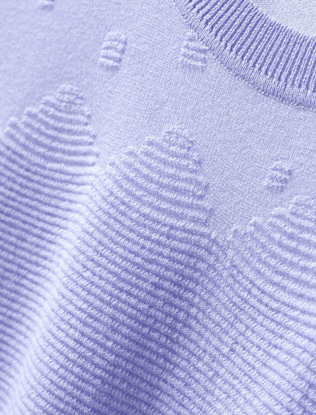 Lavender Scalloped Short Sleeve Knit Top