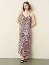 Leopard Print Slip Silk Maxi Dress
