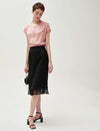 Silk Button Detail Flutter Sleeve Shirt
