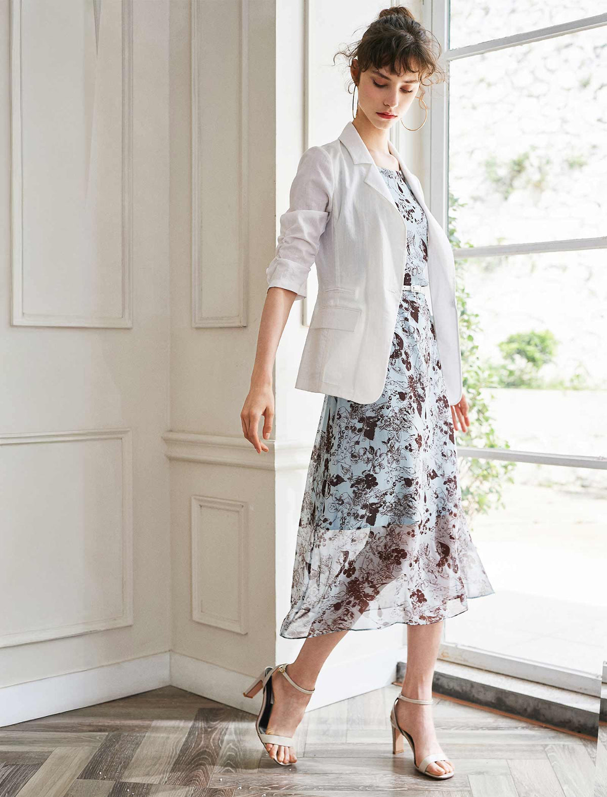 Chiffon Floral Sleeveless Dress
