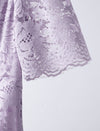 V-Neck Lilac Lace Midi Dress