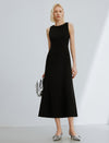 Back V-Cut Sleeveless Midi Dress