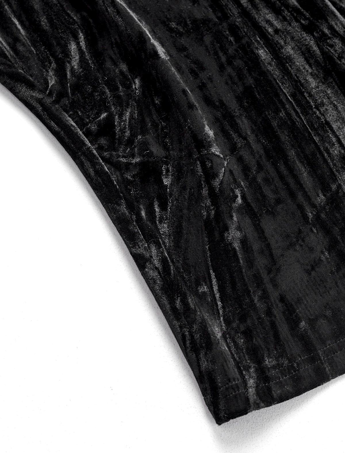 Black Velvet Embellished Button-Up Top