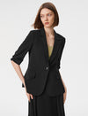 Lightweight Ruched Sleeve Blazer