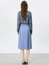 Blue Paisley Tie-Neck Blouse