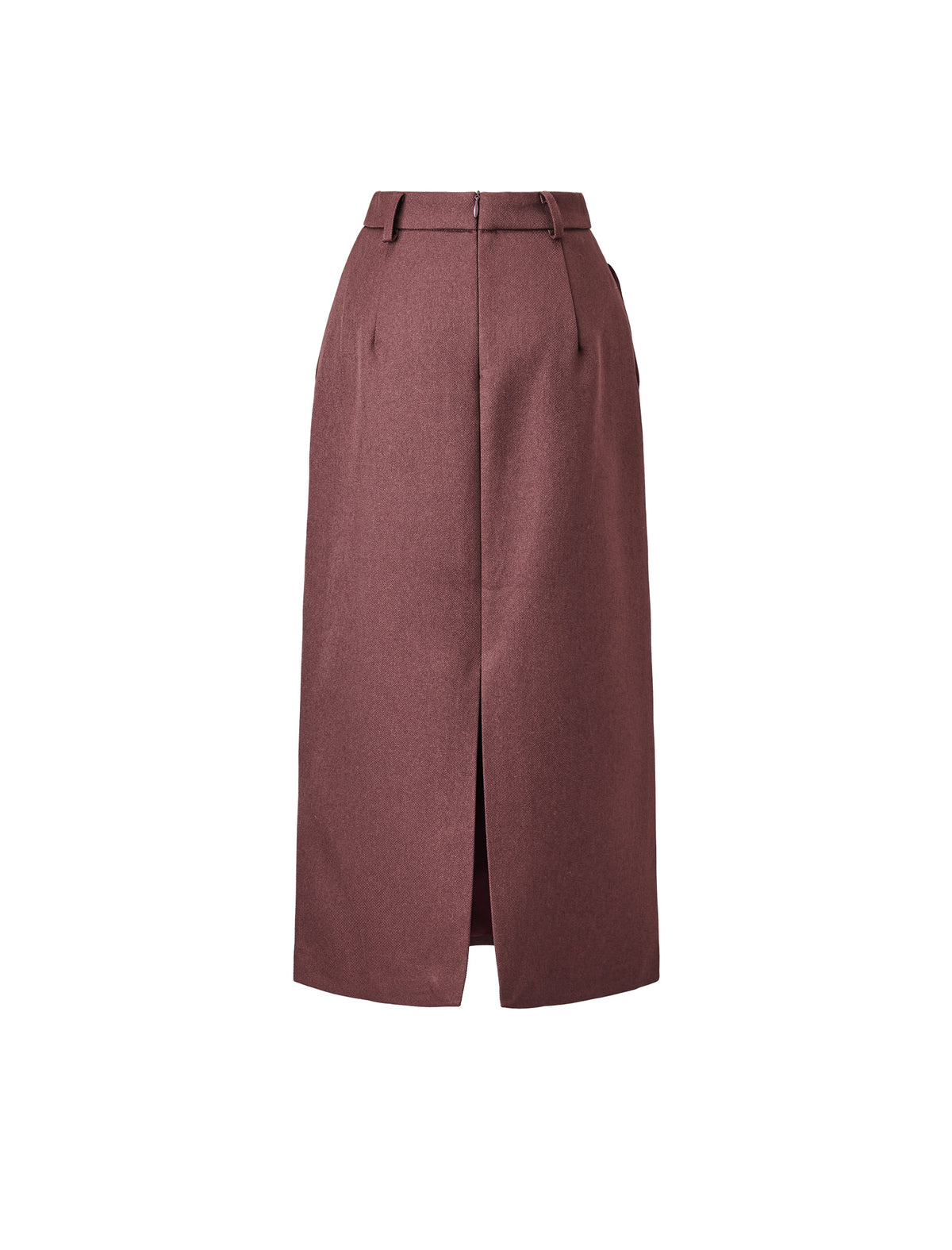 Straight Midi Skirt with Button Detail