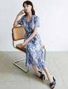 V-Neck Printed Mermaid Dress