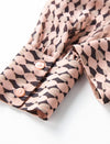 100% Mulberry Silk Bow Tie Neck Print Blouse