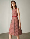 Sleeveless Geometric Jacquard Dress